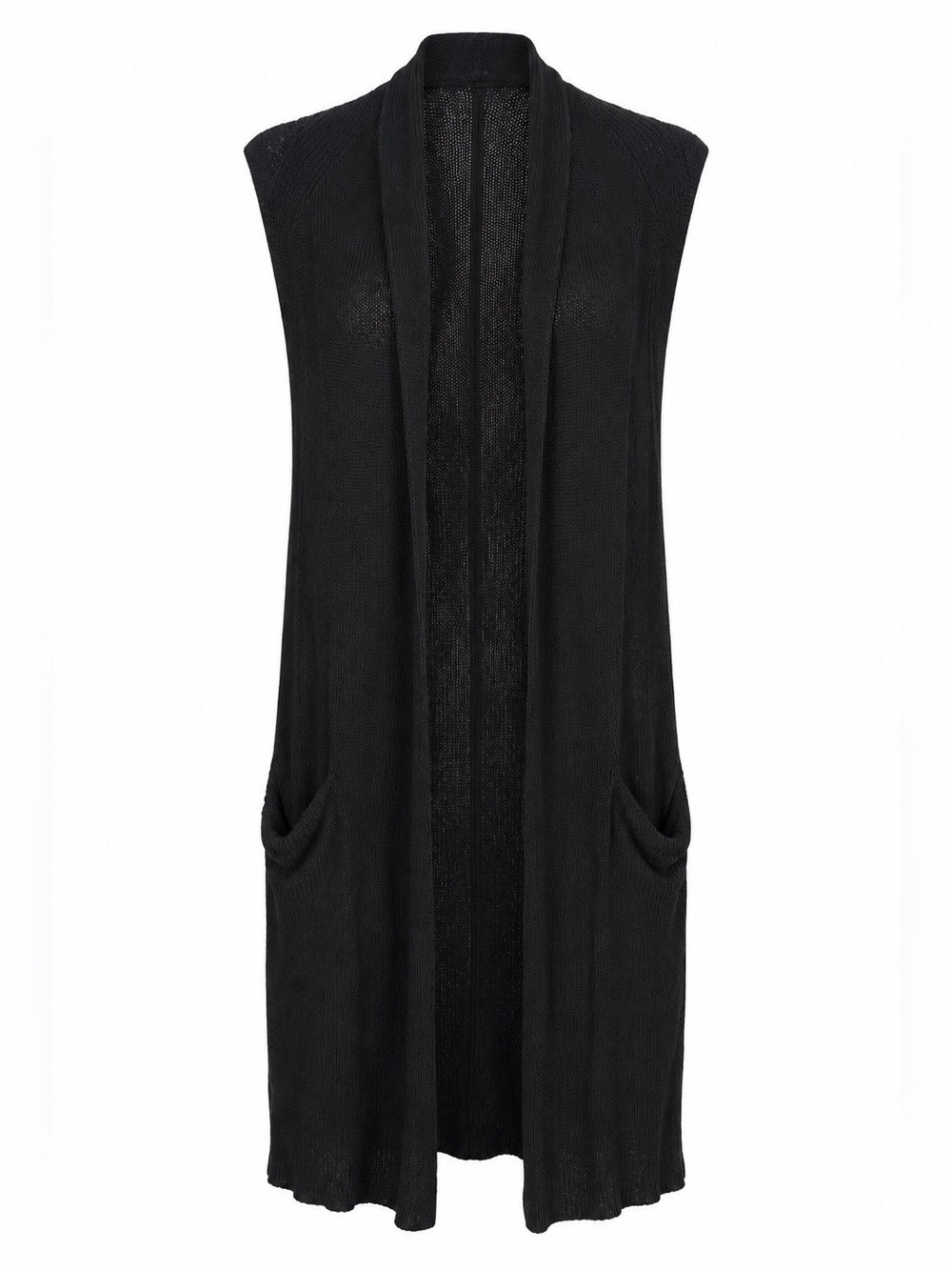Aritzia Wilfred Olivie Sleeveless Duster Cardigan Vest Black Medium